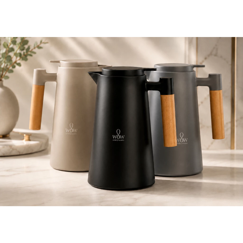 Garrafa Térmica Cabo Madeira Para Café 1l — imagem 1