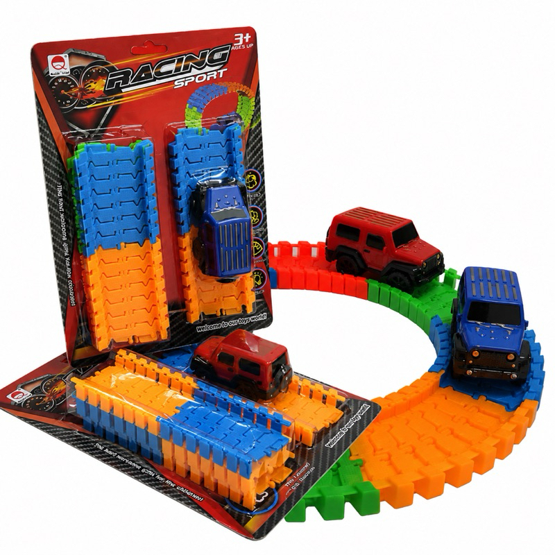 Pista Mágica Flexível com 1 carrinho / Kit Pista Montável com 1 carrinho / Pista carrinho criança racing sports infantil
