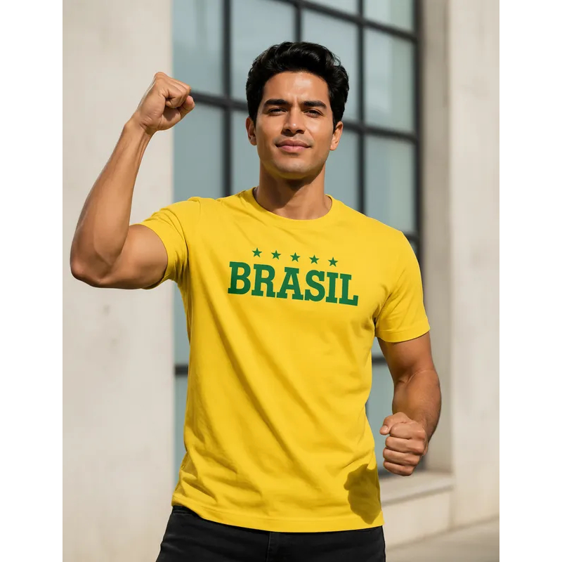 Camisa do Brasil Camiseta Futebol Torcedor Copa Jogos Unissex Promoção