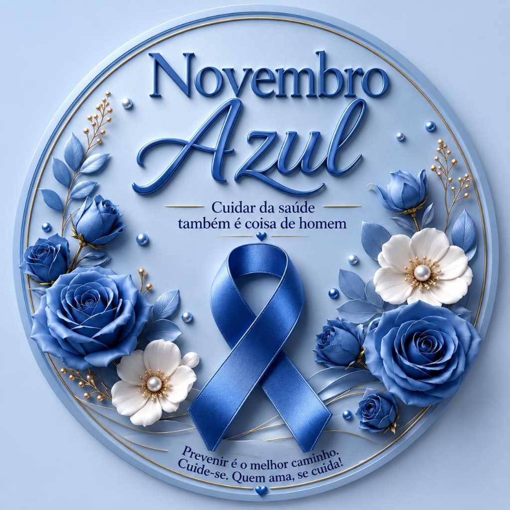 Painel redondo tecido 1,50 cm sublimado decoração Evento Novembro Azul
