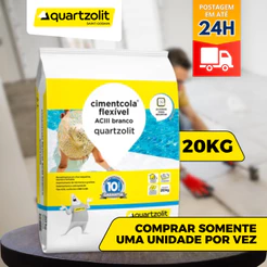 Argamassa Porcelanato Cimentcola Ac3 Quartzolit 20kg Branco