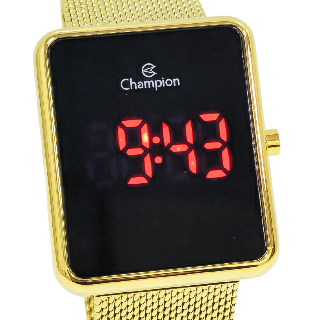 Relógio Champion Feminino Digital Led Dourado CH40080V