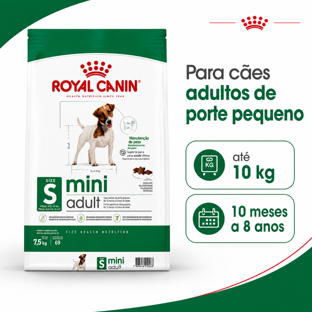 Ração Royal Canin Mini Adult 7,5kg Para Cães de Porte Pequeno