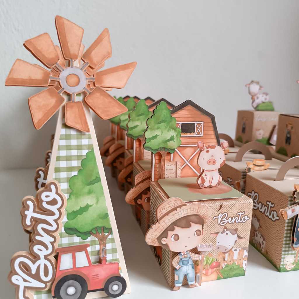 Lembrancinha Personalizada — Fazendinha | Aniversário Fazendinha Menino | Kit Festa Personalizado