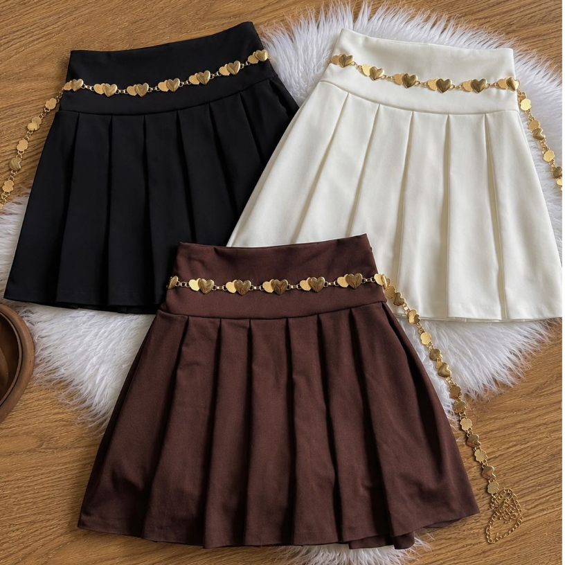 shorts saia plissada feminino rodada curta moda gringa tendência 2026 balada saia mini