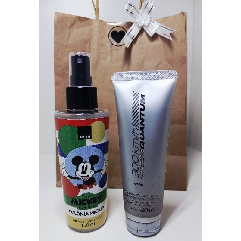 kit Combo 01 Colônia Infantil Mickey 150ml 01 Shampoo Cabelo e Corpo 80ml Avon Vegano Original.