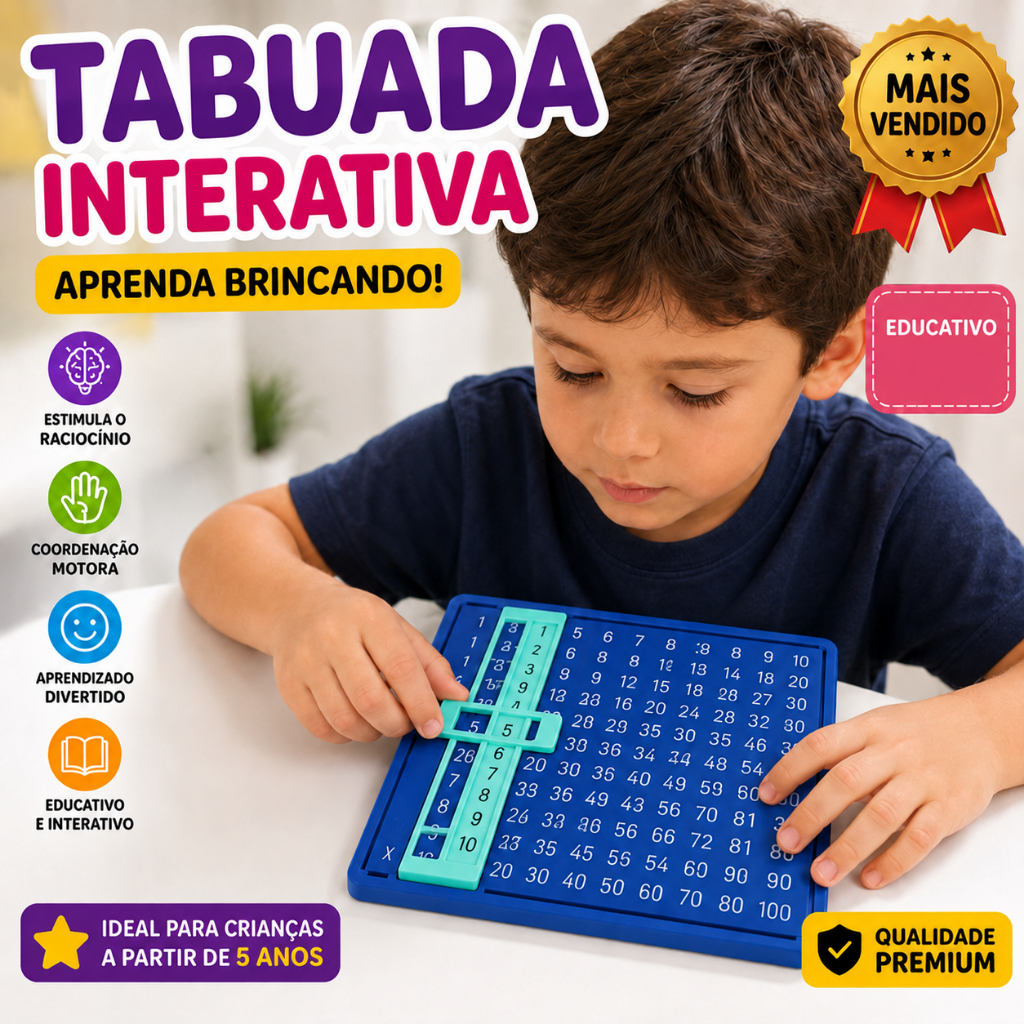 Tabuada Educativa Infantil | Brinquedo Didático de Matemática | Aprender Brincando
