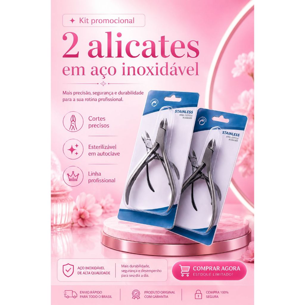 Kit promocional 2 alicates em aço inoxidável