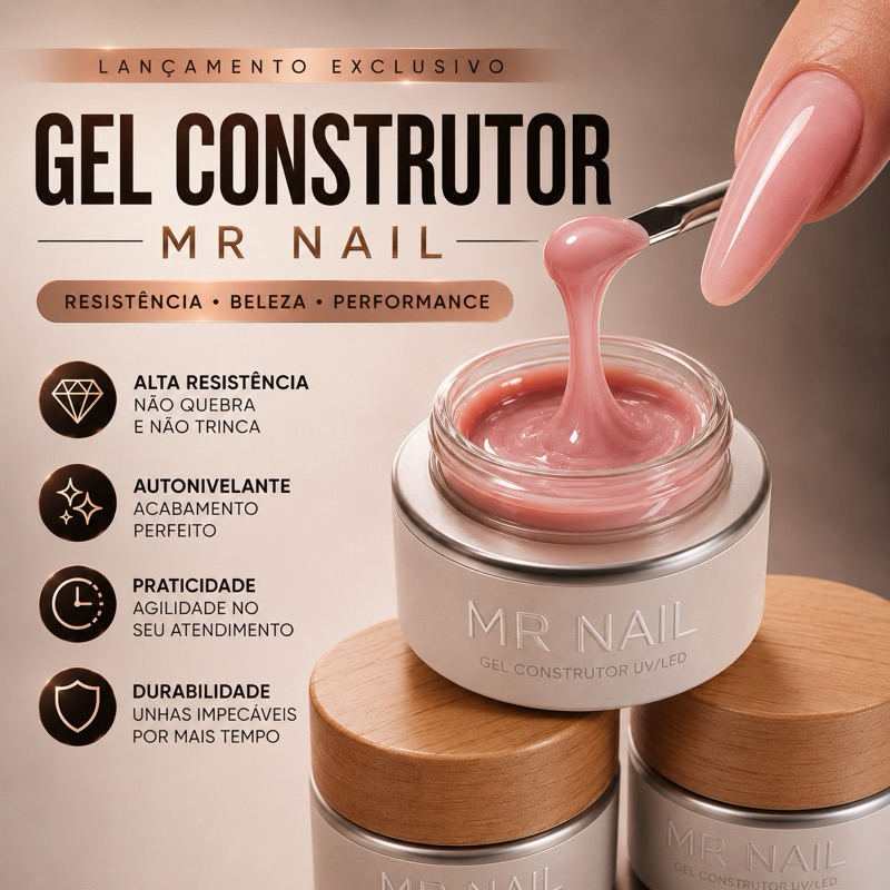 Gel Construtor Premium Alta Durabilidade para Alongamento de Unhas UV/LED Sun - MR NAIL