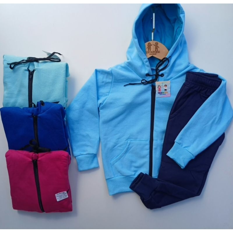 Conjunto Moletom Juvenil Flanelado Agasalho De Frio Inverno Masculino e Feminino Casaco Com Ziper Capuz + Calça