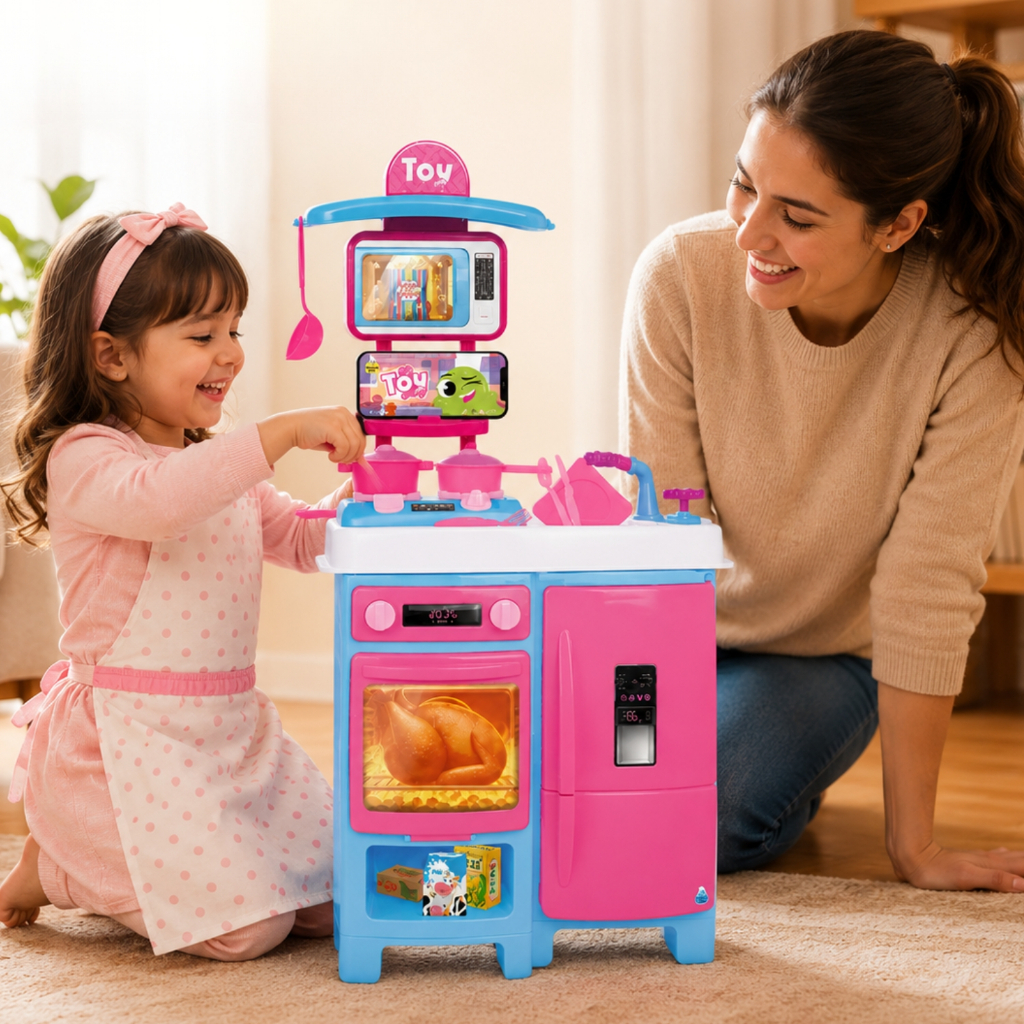 Cozinha Brinquedo Menina Grande 92cm Sai Agua de Verdade C/ Acessórios
