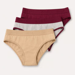 Kit 3 Calcinha Tanga Conforto Feminina Algodão Confortável Elástico Exposto