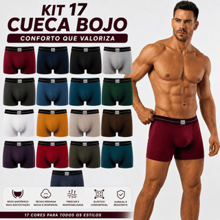 Kit 17 Cuecas Bojo Premium – Mais conforto, sustentação e estilo em um kit com 17 cuecas de cores variadas, perfeitas