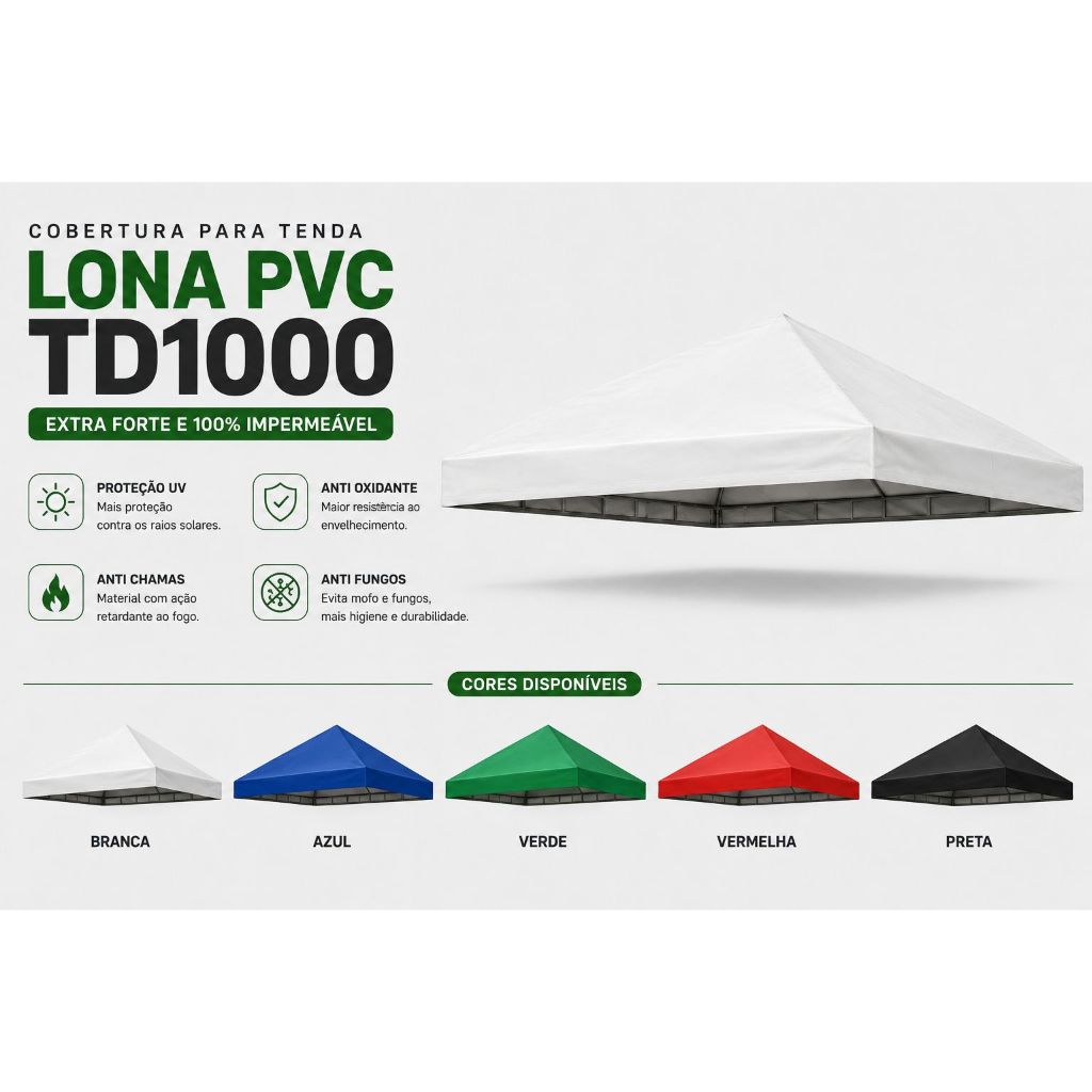 Lona Tenda Sanfonada 3x3 Pvc