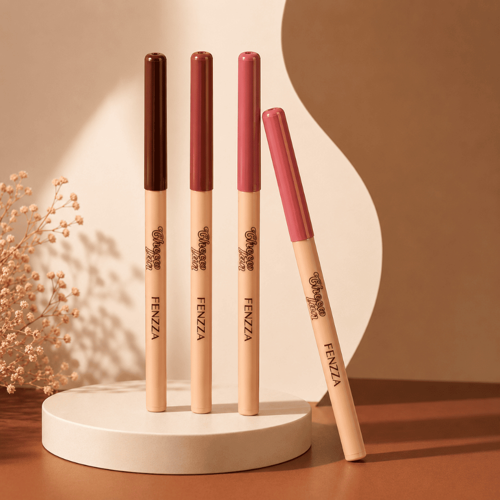 LAPIS DE BOCA FENZZA CHOCO FUN CONTORNO LABIAL RETRÁTIL TIRAMISU DOLCE BOMBOM BANOFFE KIT