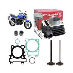 Kit Cilindro Fazer 250 Preto Completo Juntas kit A