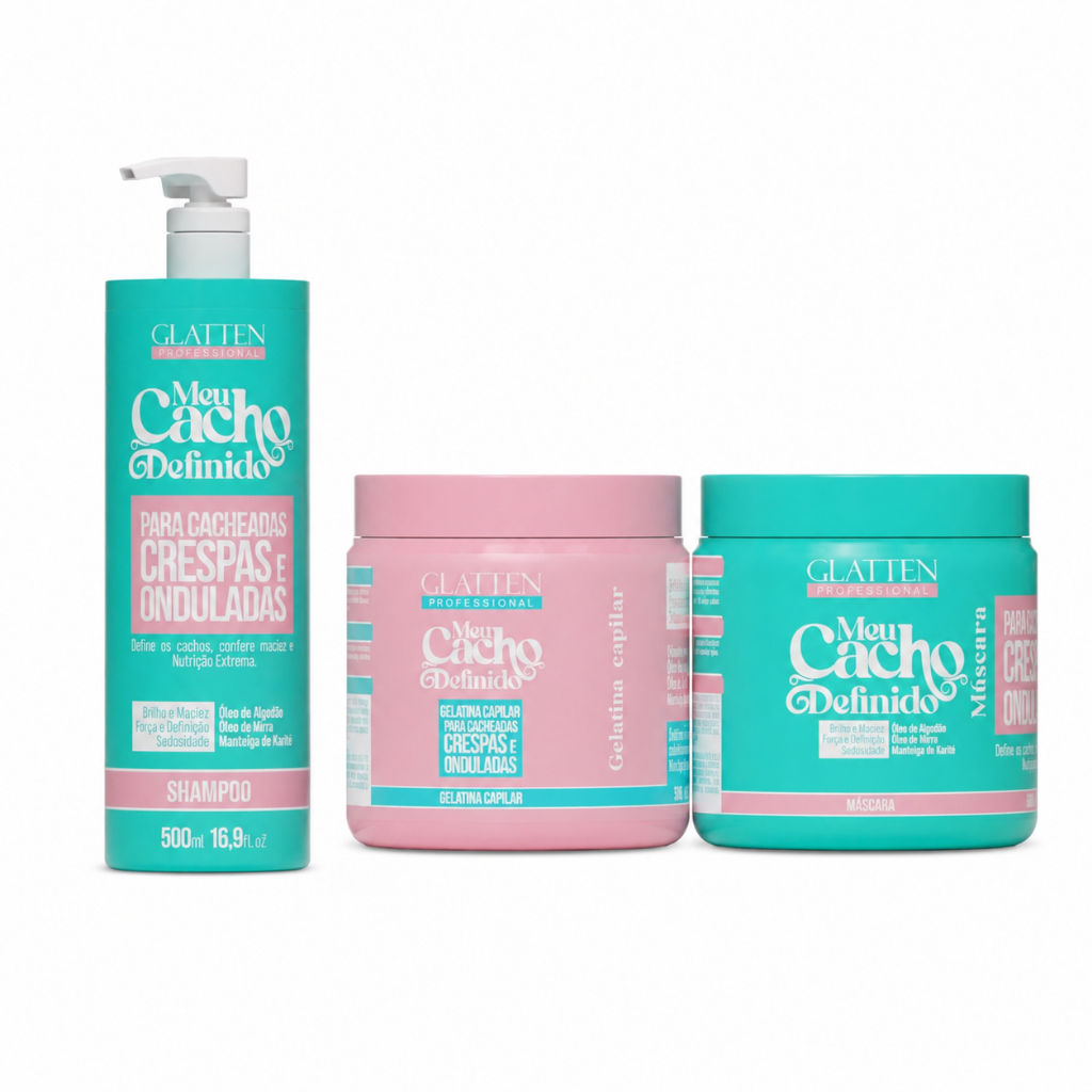 Kit de Nutrição Para Cabelos Cacheados - Meu Cacho Definido GLATTEN