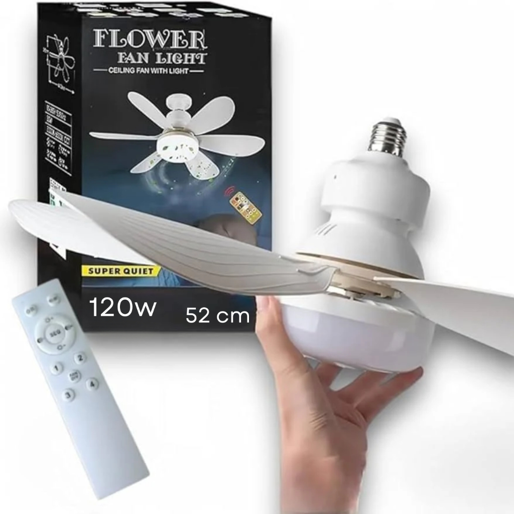 Ventilador De Teto Iluminação Led 3 Cores 120w ou 60w Bivolt 52cm ou 42cm