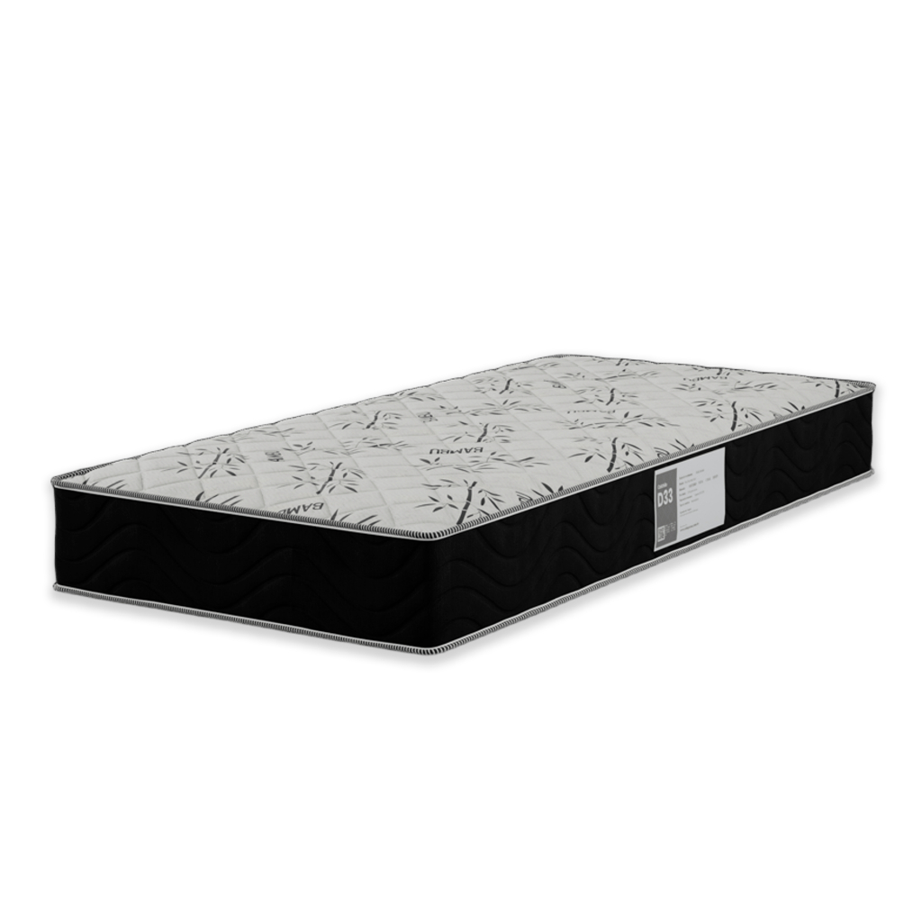 Colchão Solteiro D33 One Face - Suede Preto - e-Shop Casa
