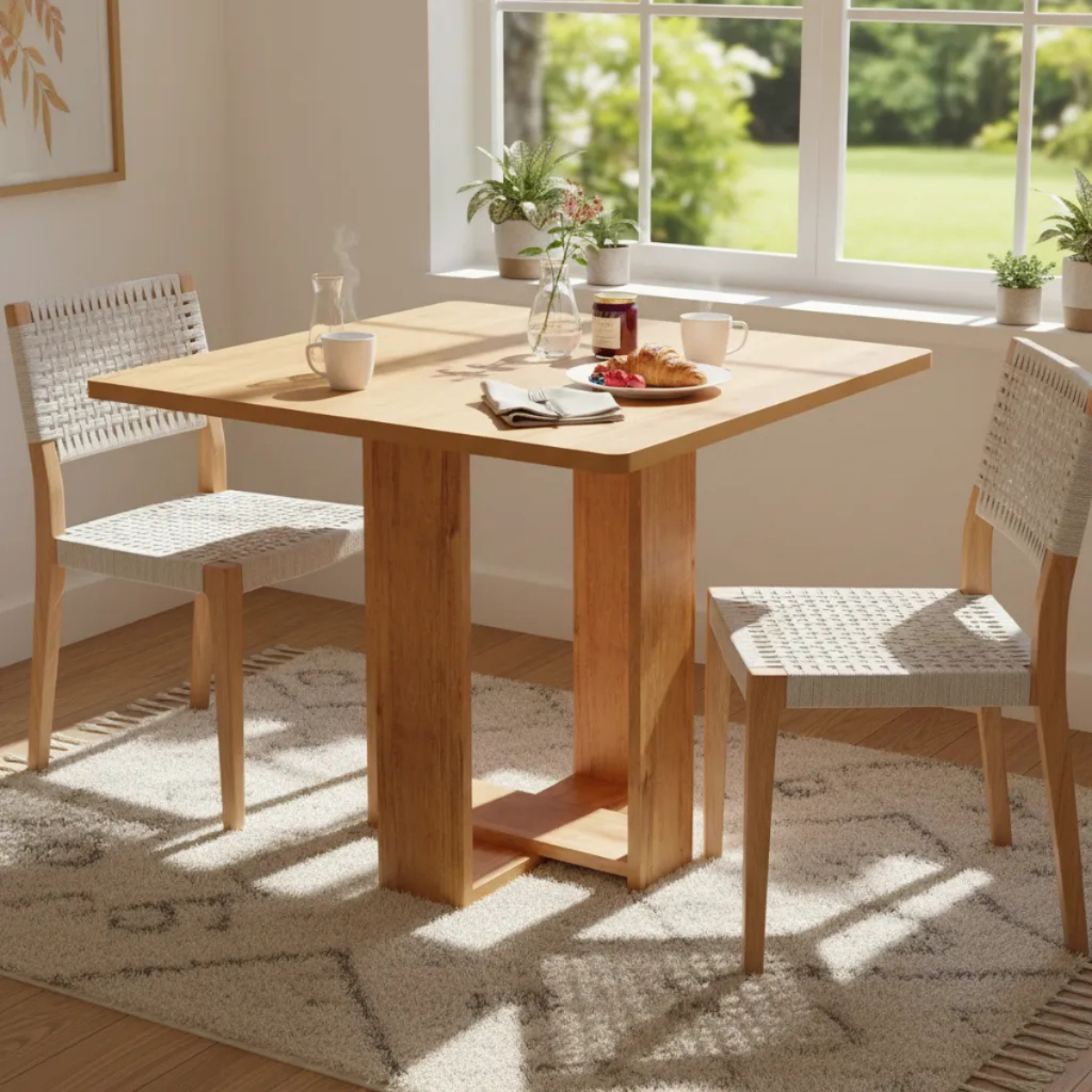 Mesa Jantar Ciamob Iza 2 E 4 Lugares 90x90cm Tampo Quadrado