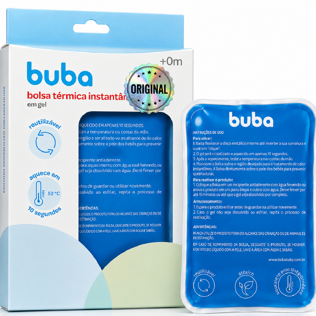 BOLSA DE GEL TÉRMICA BEBE ALIVIO CÓLICA DOR AUTO AQUECIMENTO