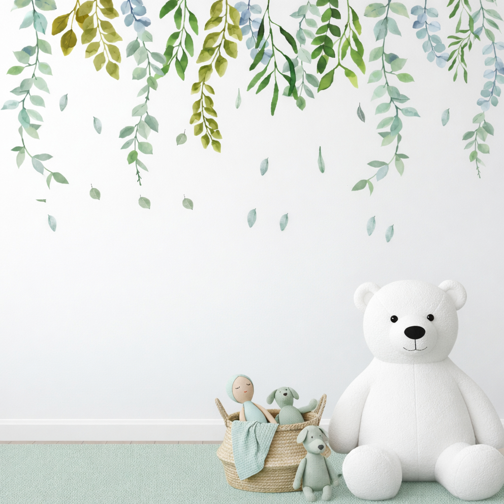 Adesivo Transparente Floral, Raminhos, Adesivo Para Parede Folhagem, Safari, Quarto Infantil