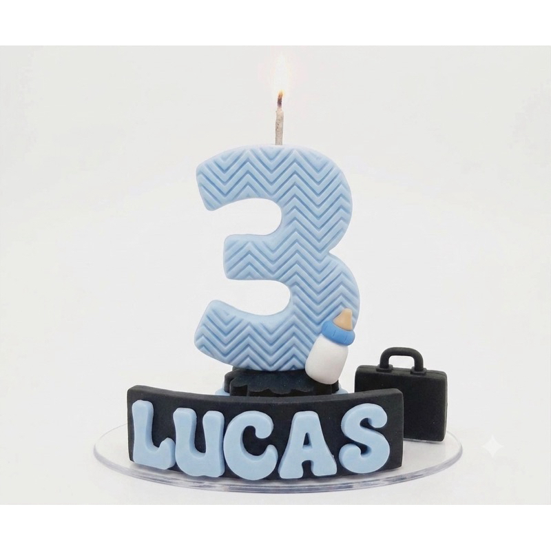 Vela de Aniversário Poderoso Chefinho em Biscuit | Topo de Bolo Personalizado