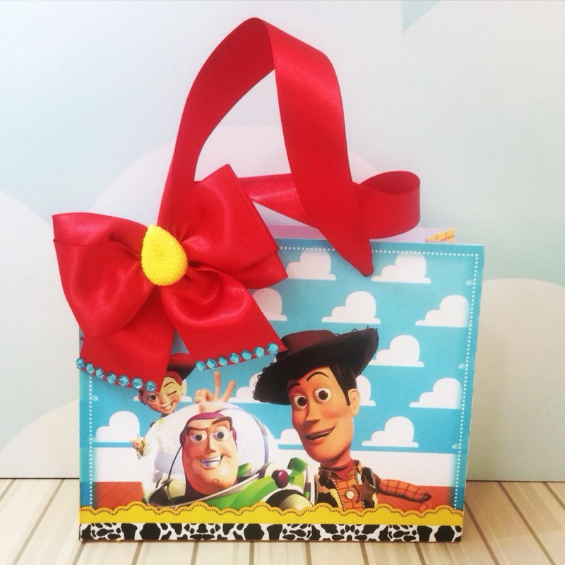 10 Sacolinhas Personalizadas Toy Story | Lembrancinhas | Com Nome e Idade | Com Aplique 3D | Festa Infantil