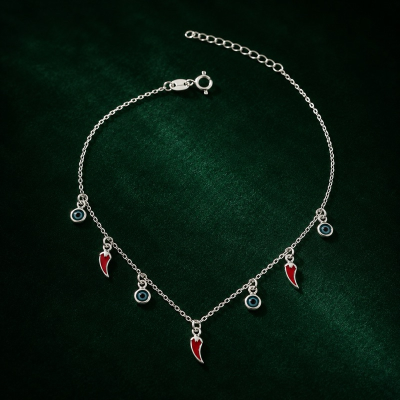 Pulseira Olho Grego Pimenta Prata 925 Elegante
