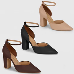 Sapato Scarpin Feminino Vizzano Salto Bloco Alto Original