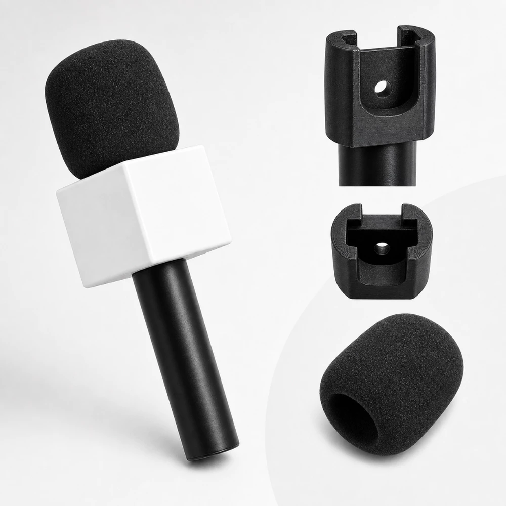 Suporte de Mão Adaptador com Canopla para Microfone Lapela Hollyland Lark M2 Entrevista Vídeo Reportagem