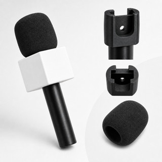 Suporte de Mão Adaptador com Canopla para Microfone Lapela Hollyland Lark M2 Entrevista Vídeo Reportagem