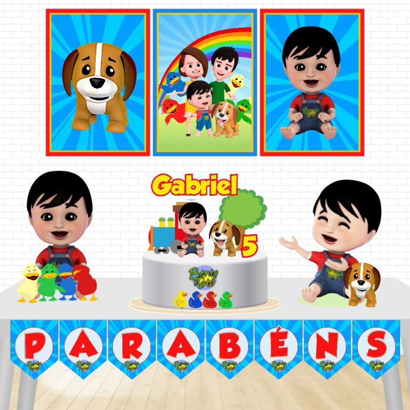 Kit Festa Só um Bolinho-Bento e Totó- Decoração Aniversário/Mesversario infantil- Kit Personalizado