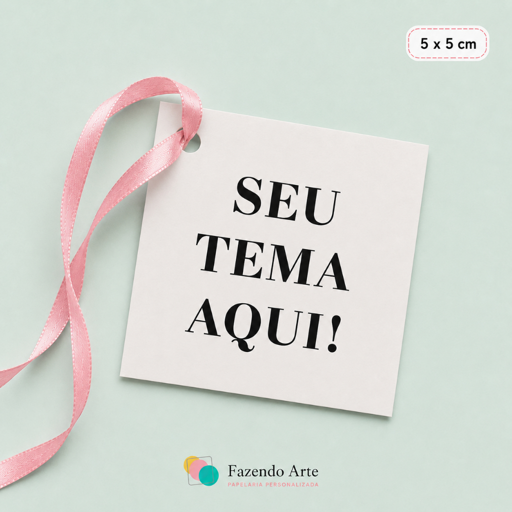 Tags para Lembrancinhas Personalizadas | Todos os Temas | 5x5 cm