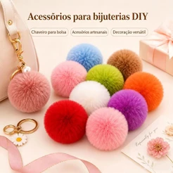 Pompom Pelúcia 40mm - Cores Diversas - Com 3-40 Unidades Para acessórios Roupas Sapatos Chapéus Acessórios