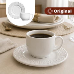 Xícara De Chá Com Pires Madeleine Branco 161ml - Porto Brasil Original