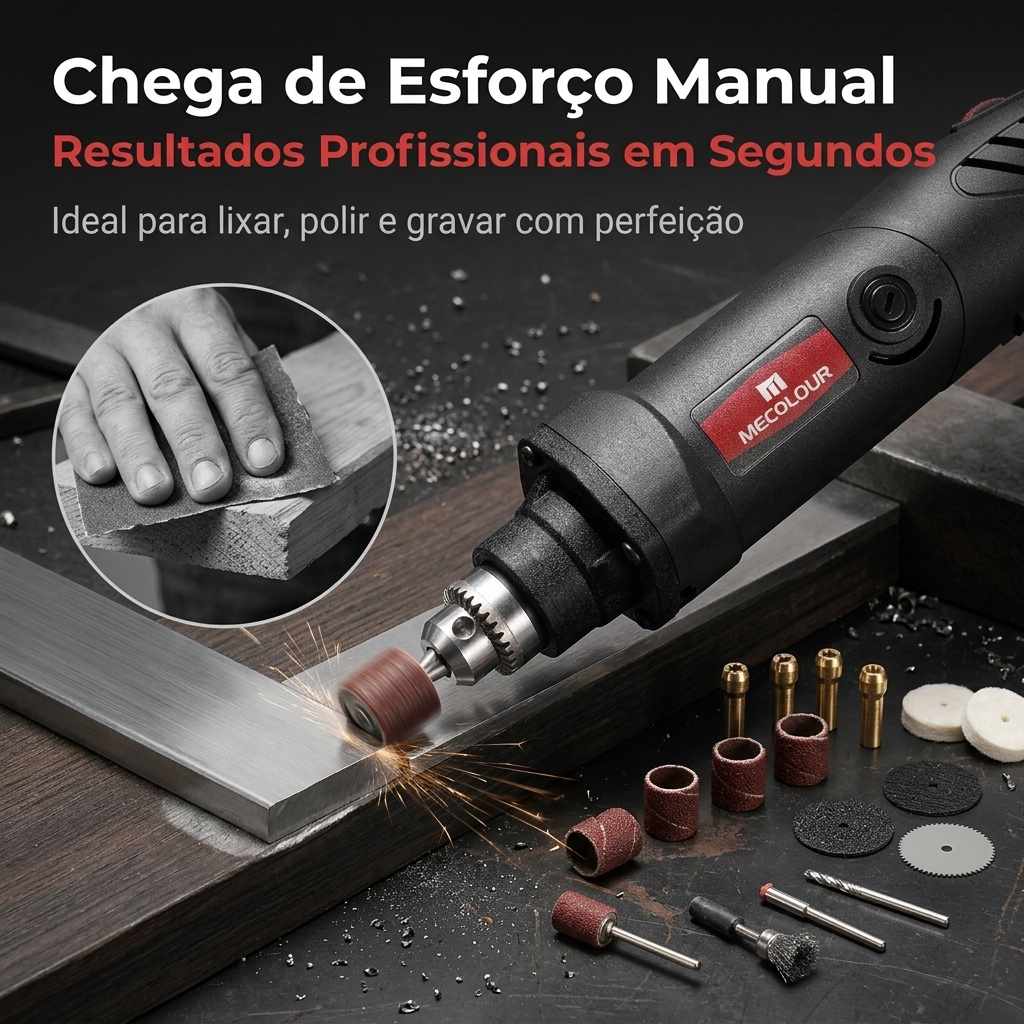 Mecolour Mini Retifica Profissional 260w 231 Peças Multiuso 260w+câmbio De 6 Marchas · foto 2