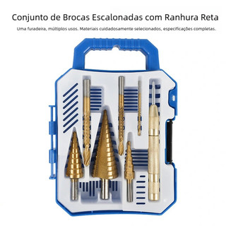 Brocas de Aço Revestido em Titânio Escalonada Resistente Com Estojo