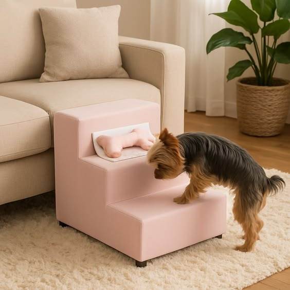 Escada Escadinha Pet Para Cachorro e Gato Luxo Suede Antiderrapante Segurança Envio Imediato