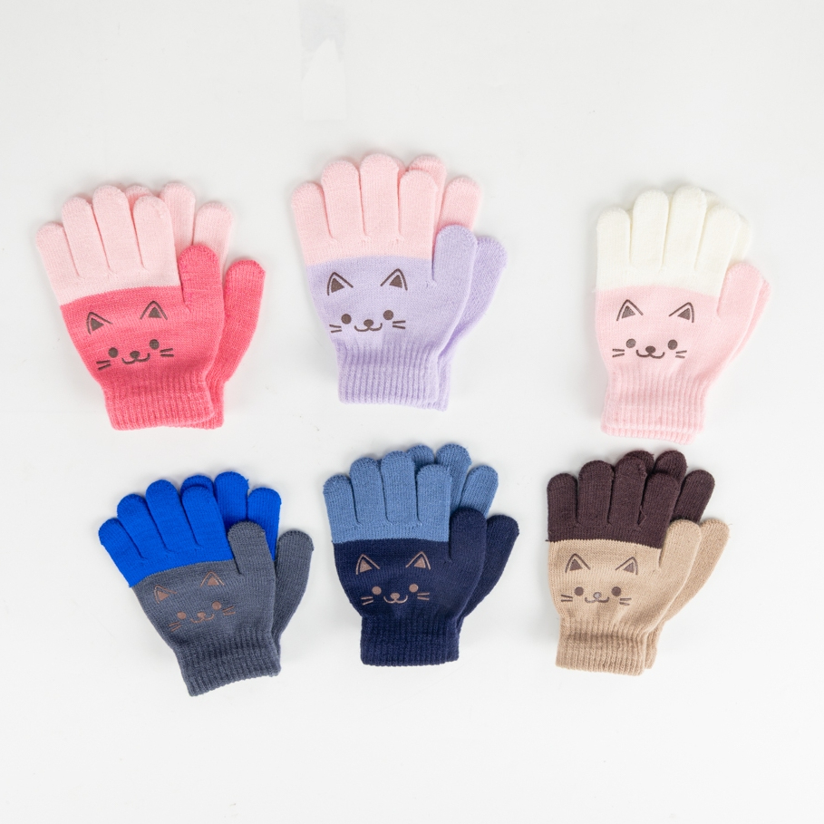 Luvas Infantil Inverno de Lã Térmica Infantil Tricô Menino Menina FYX0006GA
