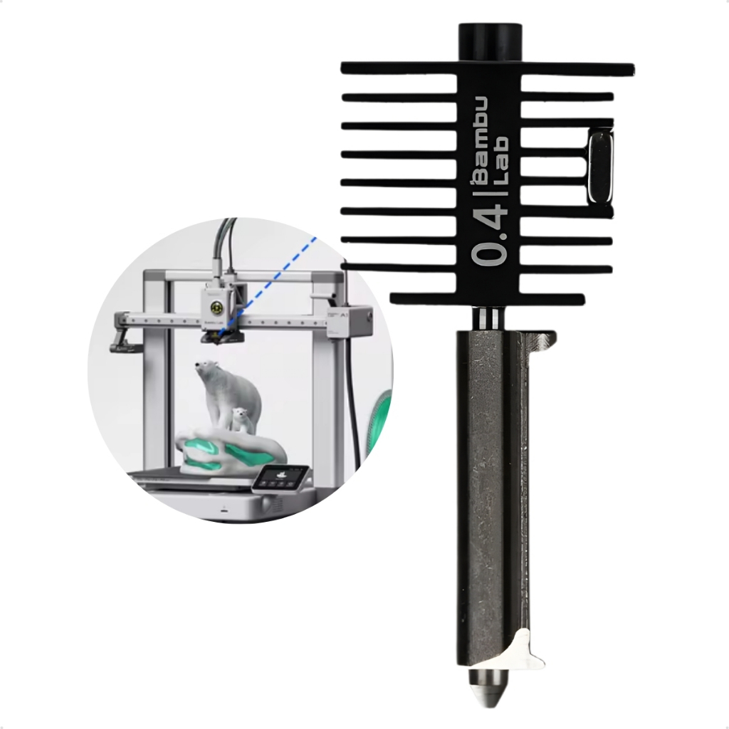 Hotend Bico Nozzle Aço Endurecido 0.4mm para Bambu Lab A1 e A1 Mini Impressora 3D Criação