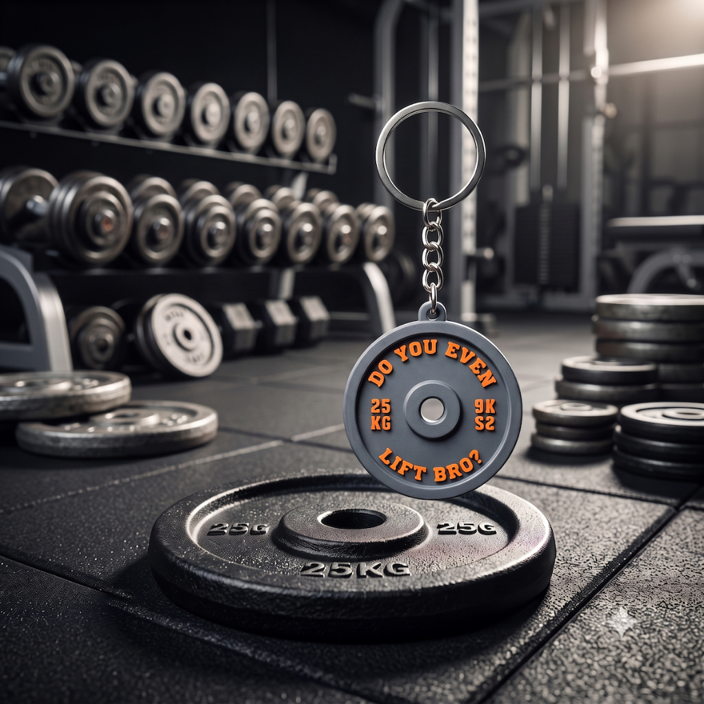 Chaveiro Anilha 25kg Impressão 3D — Do You Even Lift Bro — Motivação Academia Treino