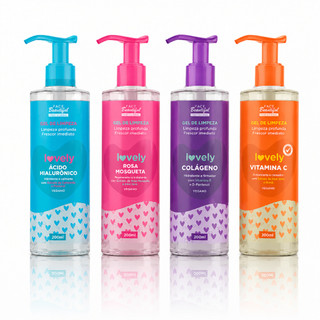 Kit 04 Gel de Limpeza Sabonete Facial Lovely Face Beautiful 200ml