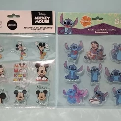 Disney Mickey,Stich, Princesas e Homem Aranha Adesivos em gel autocolante decorativo