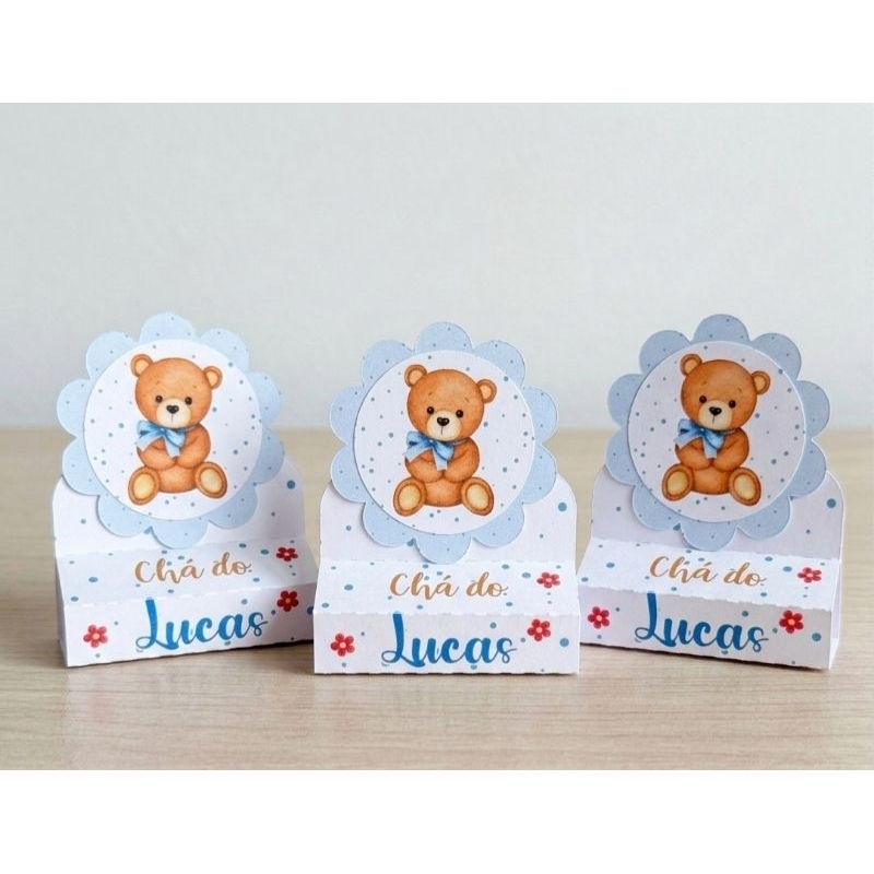 Porta Bis Duplo Personalizado Chà De Bebê/Revelação Ursinho azul