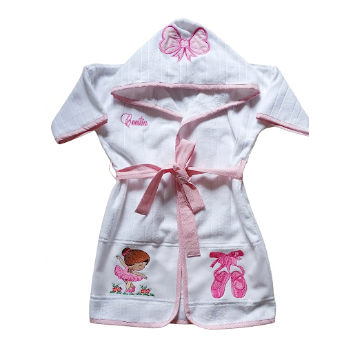 Roupão Infantil Bailarina Personalizado com Nome | Menina | Toalha Döhler Artesanalle — imagem 2 de 2