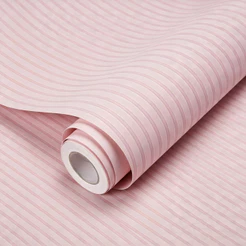 Papel Adesivo Ripado Rosa Claro 5 Metros x 45cm para Quarto infantil Rosa Claro