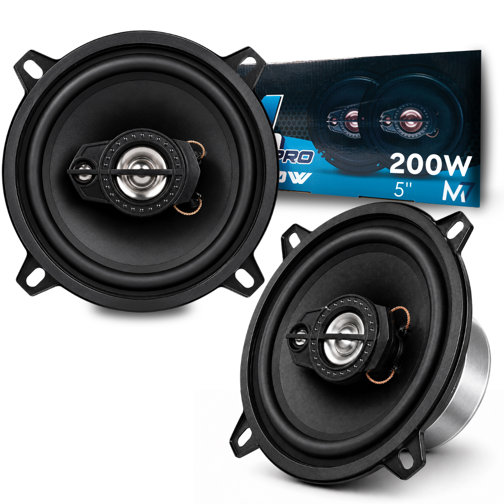 Kit Alto Falante Triaxial 5 Polegadas 200w M50PRO Som Automotivo Potente Carro Porta 2 Vias