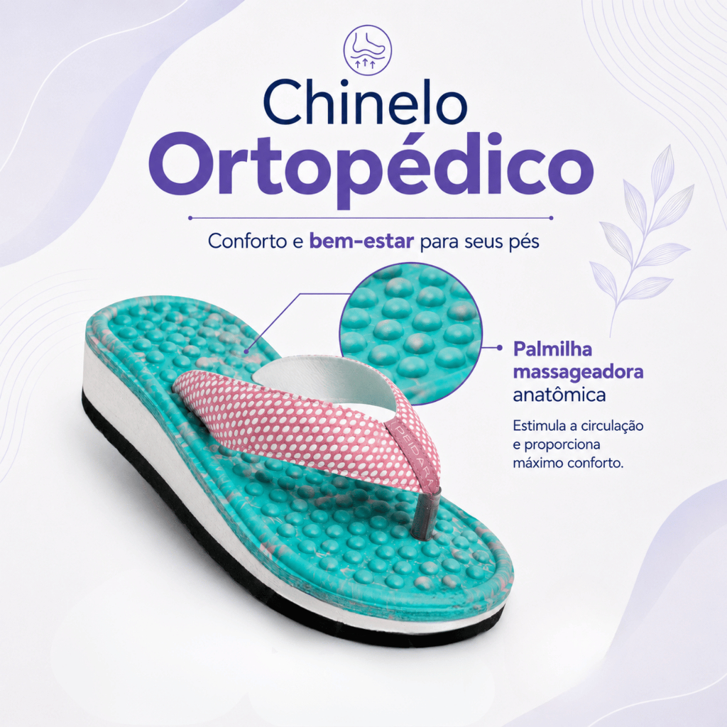 Sandália Chinelo Feminino Anatômico Ortopédico Massageador Antiderrapante Confortável