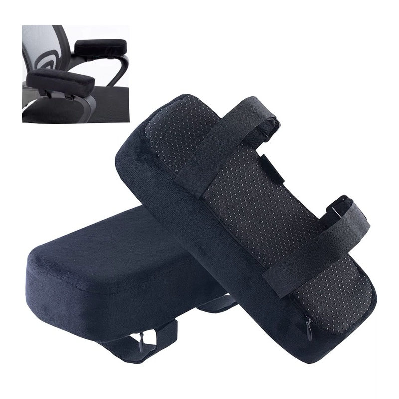 Kit 2 Almofadas Apoio De Braço Cadeira Escritório Antebraço Encosto Espuma Ortopédica Conforto Ajustável